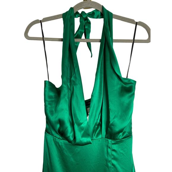 Amanda Uprichard Mezcal 100% Silk Halter Gown Party Formal Hoco Prom Classy XS - Picture 10 of 12